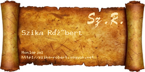 Szika Róbert névjegykártya